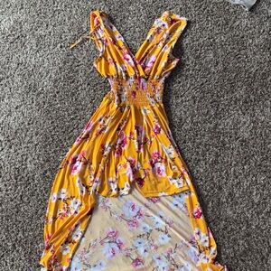 Floral Yellow Maxi Dress